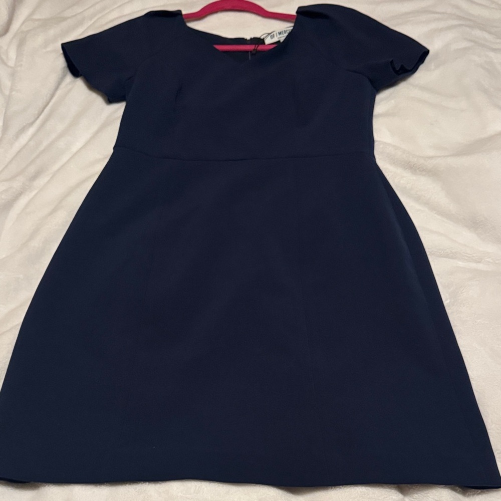 OF Mercer New York  Navy Short-Sleeve A-Line Dress